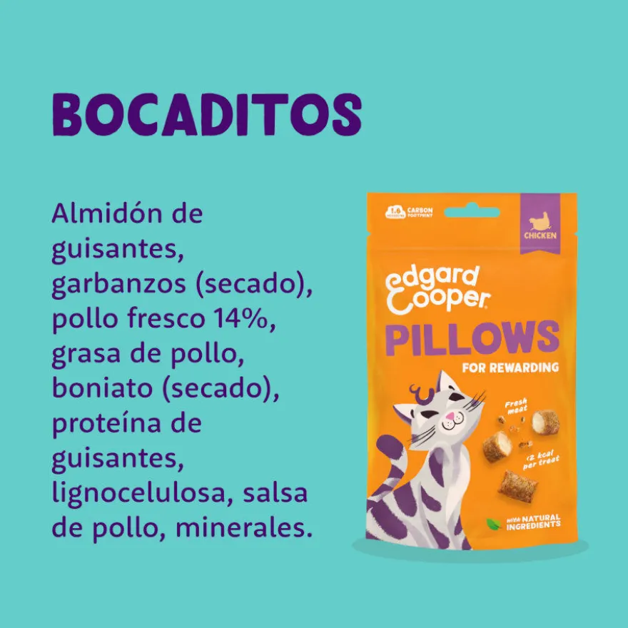 Edgard & Cooper Bocaditos Pillows Pollo para gatos