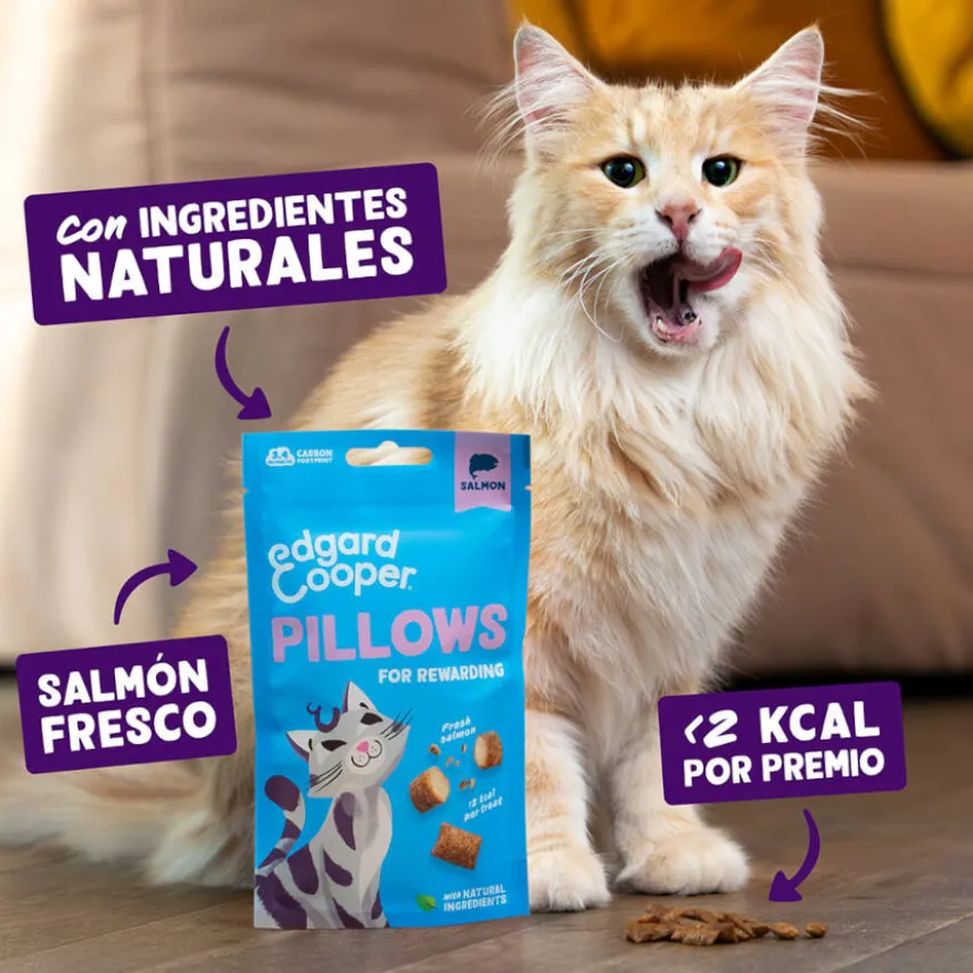 Edgard & Cooper Bocaditos Pillows de salmon para gatos