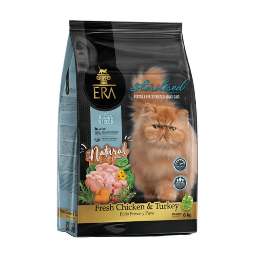 ERA Grain Free Pollo y Pavo Pienso para gatos esterilizados