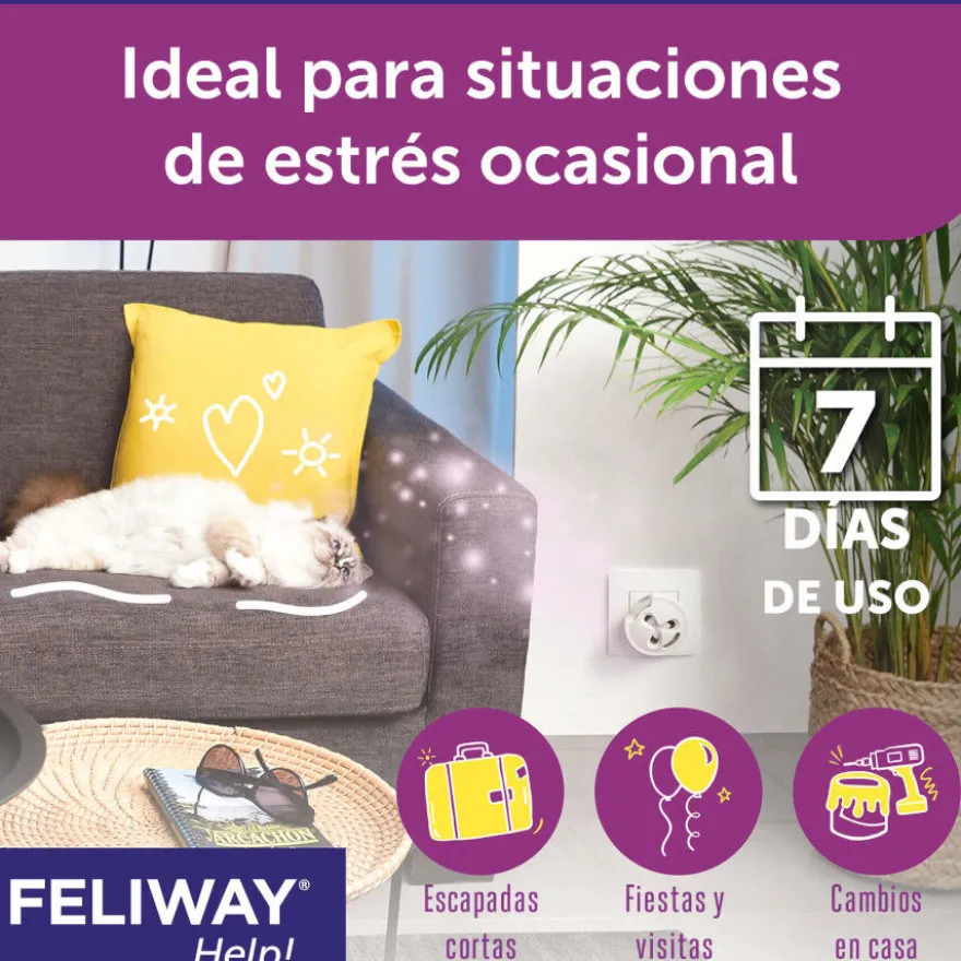 Feliway Help Difusor y Recambio con feromonas para el estrés ocasional
