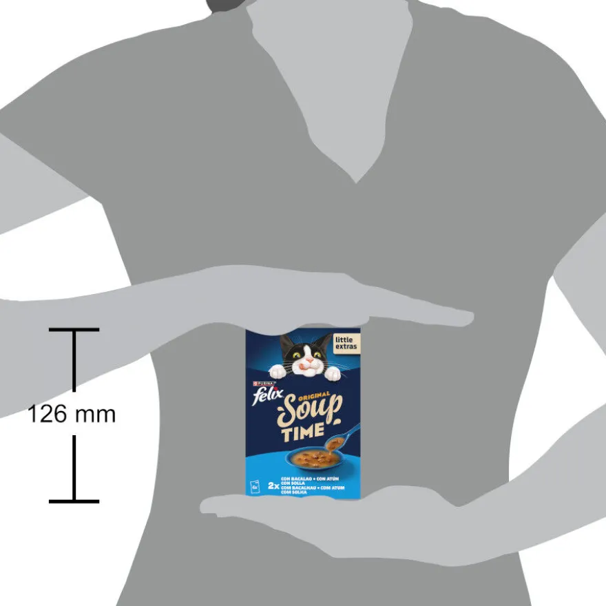 Felix Cat Sopa de Bacalao, Atún y Solla para gatos