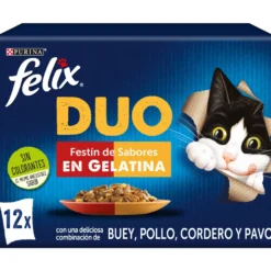Felix Fantastic Duo Carne en Gelatina sobre para gatos