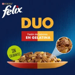 Felix Fantastic Duo Carne en Gelatina sobre para gatos
