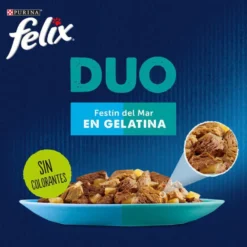 Felix Fantastic Duo Pescado en Gelatina sobre para gatos
