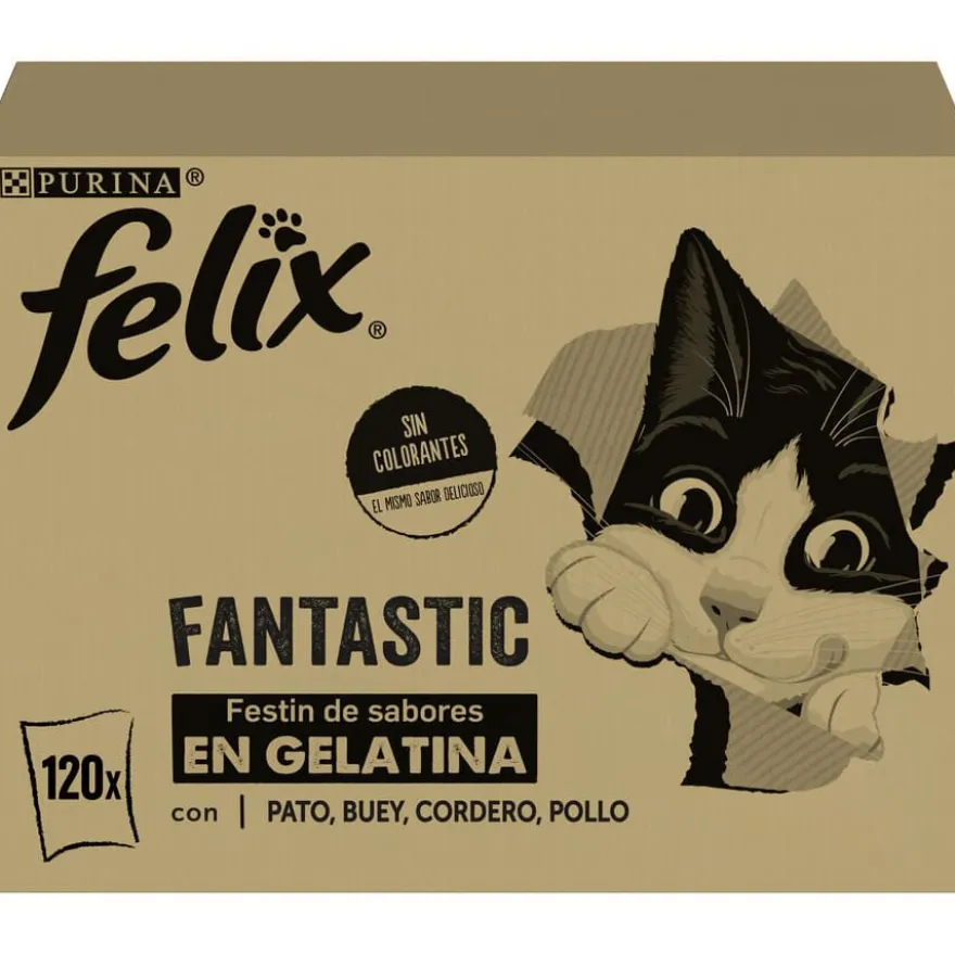 Felix Fantastic Selecciones Favoritas de Carnes en Gelatina sobre para gatos – Multipack