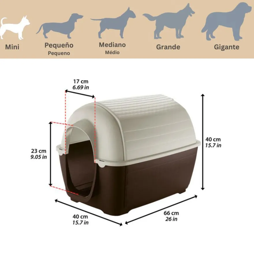 Ferplast Kenny Caseta de Plástico Marrón para perros