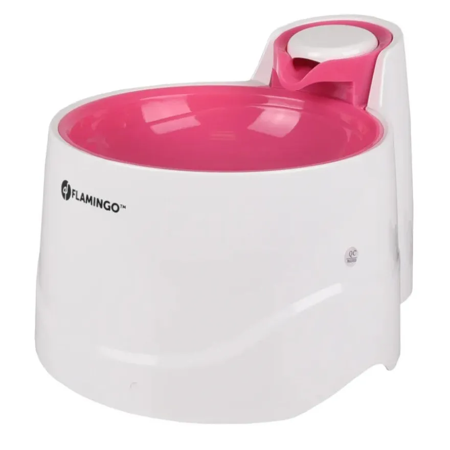 Flamingo Bellagio Bebedero Automático Blanco y Rosa para perros y gatos