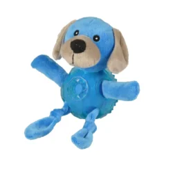 Flamingo Bellies Perro de peluche azul con pelota para perros