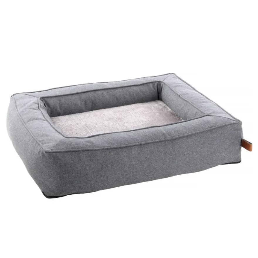 Flamingo Carlota Rectángulo Gris con Cremallera Cama para perros