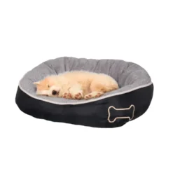Flamingo Chips Rectángulo Gris cama cuna para perros