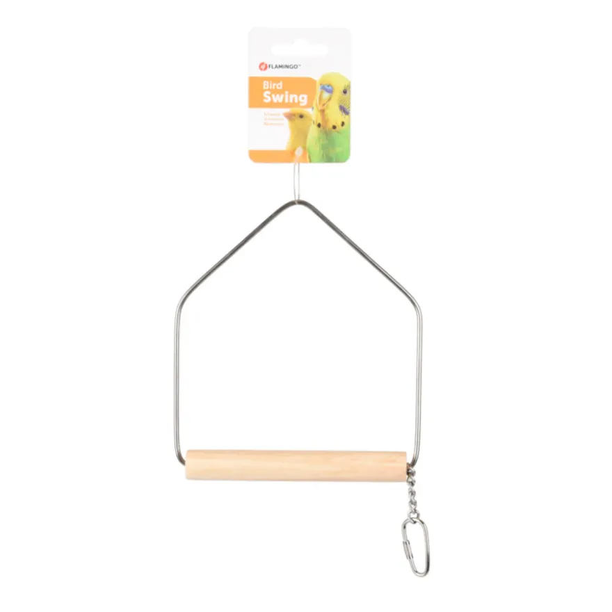 Flamingo Columpio de madera juguete para periquitos