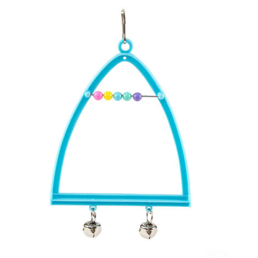 Flamingo Columpio Triangular con campanas para pájaros