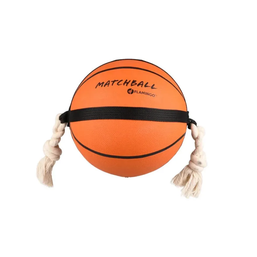 Flamingo Matchball Pelota de Basquetbol con Cuerda para perros
