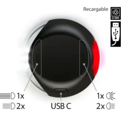 Flexi Literna de Luz led negra para correas