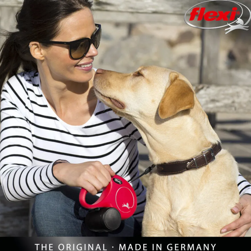 Flexi New Classic Correa de Cordón Extensible Roja para perros