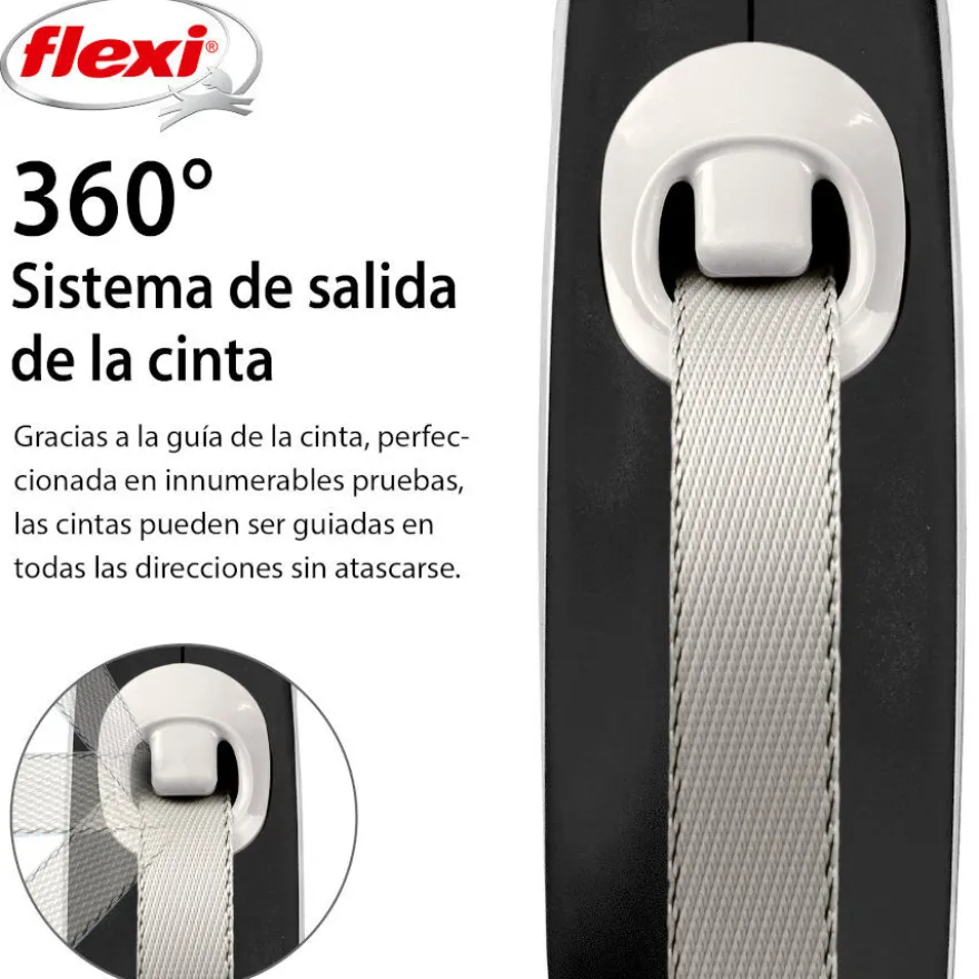 Flexi New Comfort Correa Extensible Gris para perros