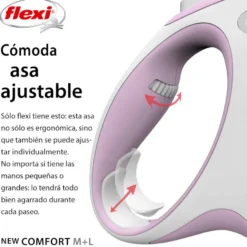Flexi New Comfort Correa Extensible Rosa para perros