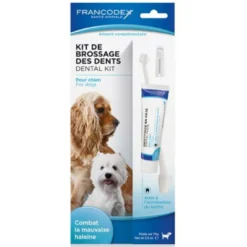 Francodex Cepillo y Pasta de dientes para perros