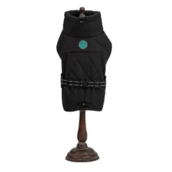 Freedog Oymyakon Negro Abrigo Impermeable con Arnés para perros