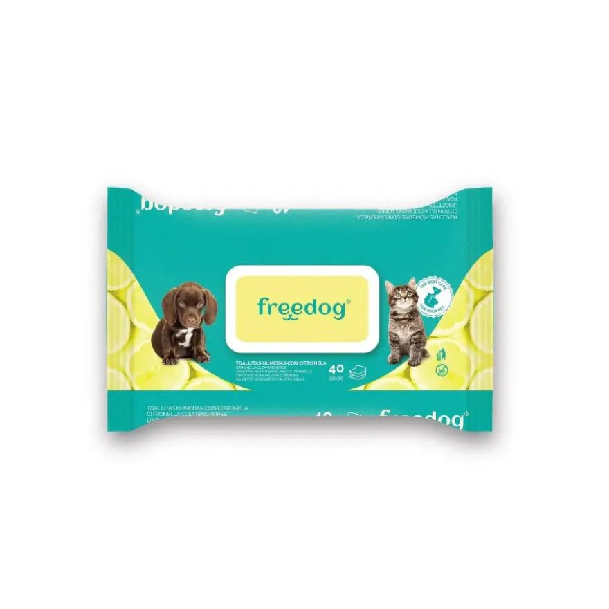 Freedog Toallitas Húmedas con Citronela para perros y gatos