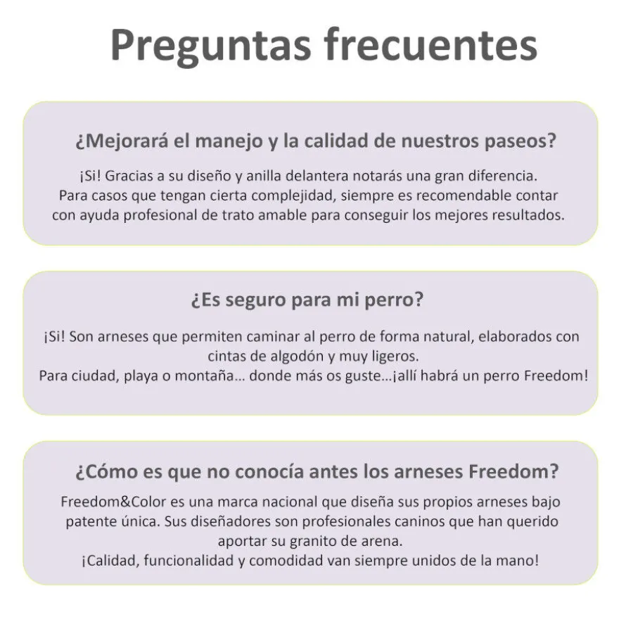 Freedom and Color Arnés Anti-tirones Negro para perros