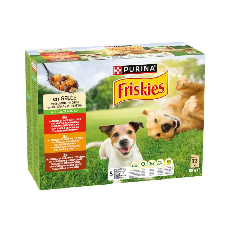Friskies Pollo y Cordero en Gelatina sobre para perros