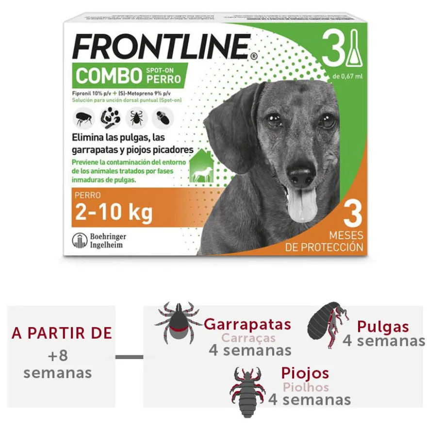 Frontline Combo Pipetas Antiparasitarias para perros pequeños