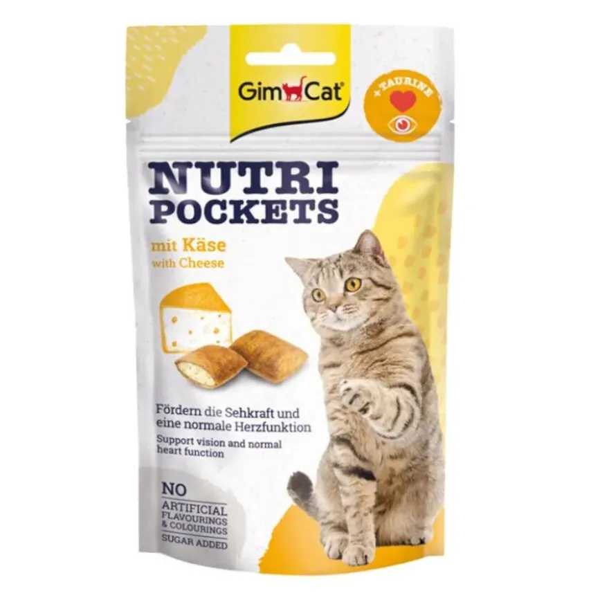 GimCat Bocaditos Nutri Pockets de queso para gatos