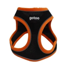 Gotoo Arnés ajustable de malla naranja/negro para perros