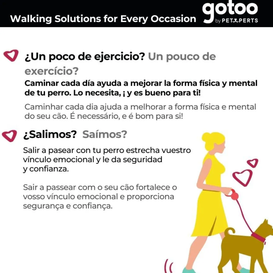 Gotoo Arnés ajustable estampado marrón para perros