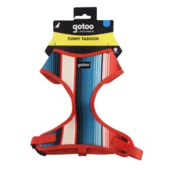 Gotoo Arnés ajustable estampado de rayas multicolor para perros