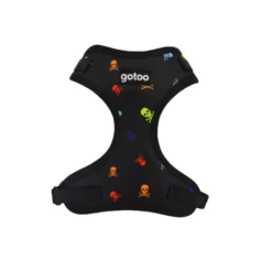 Gotoo Arnés ajustable estampado calavera negro para perros