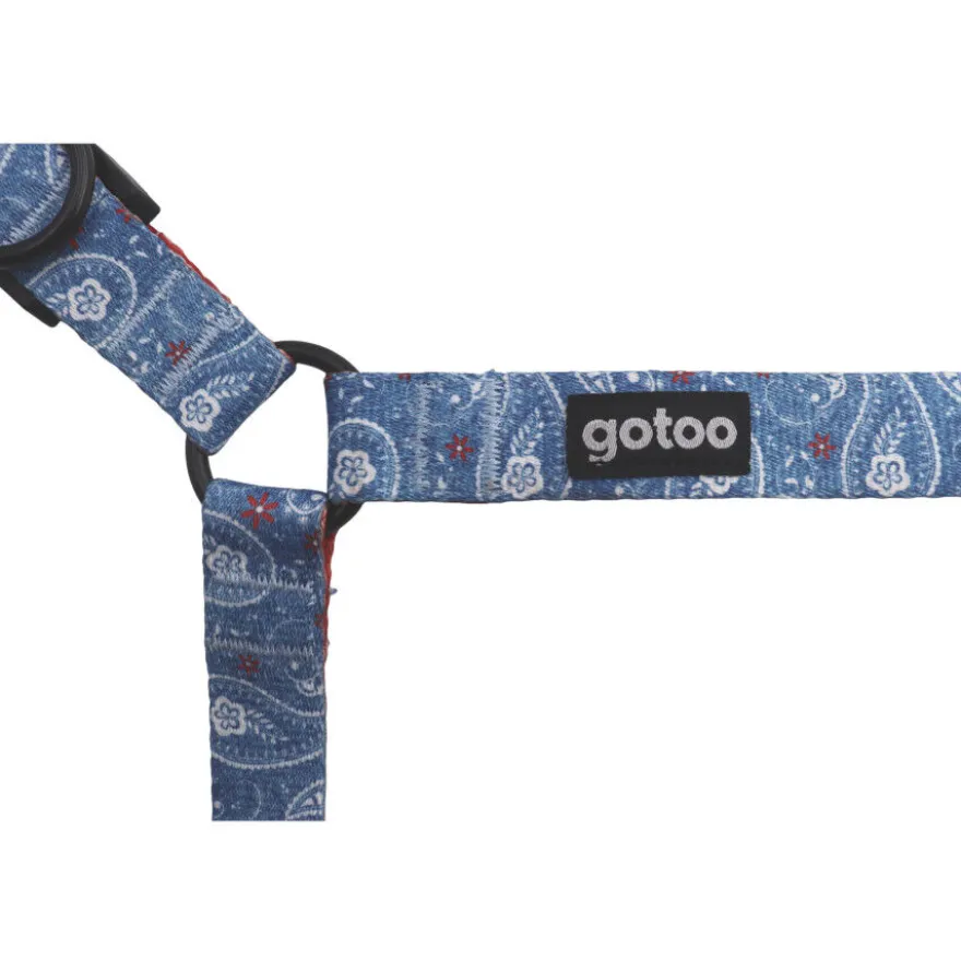 Gotoo Arnés estampado cachemira azul para perros