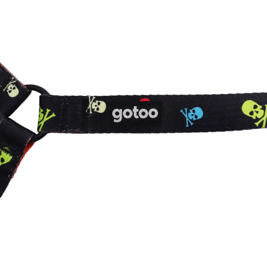 Gotoo Arnés estampado calavera negro para perros