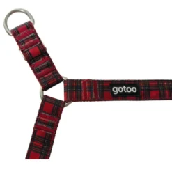 Gotoo Arnés estampado tartán rojo para perros