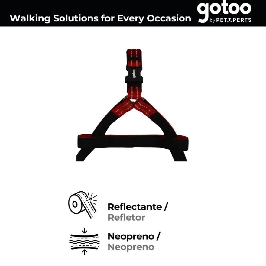 Gotoo Arnés reflectante de neopreno rojo para perros