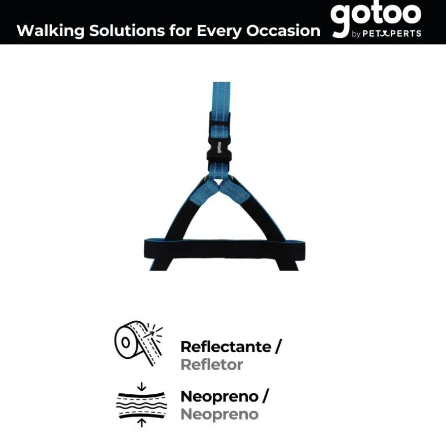 Gotoo Arnés reflectante de neopreno azul para perros