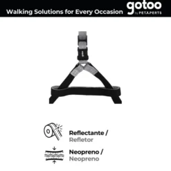 Gotoo Arnés reflectante de neopreno gris para perros
