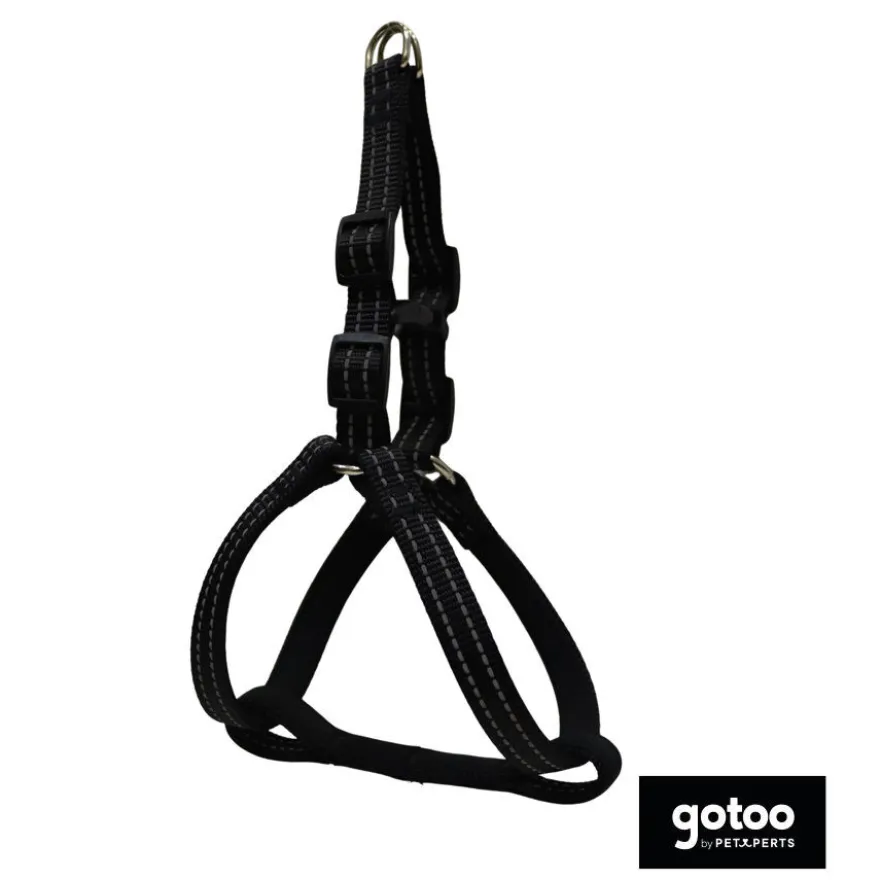 Gotoo Arnés reflectante de neopreno negro para perros