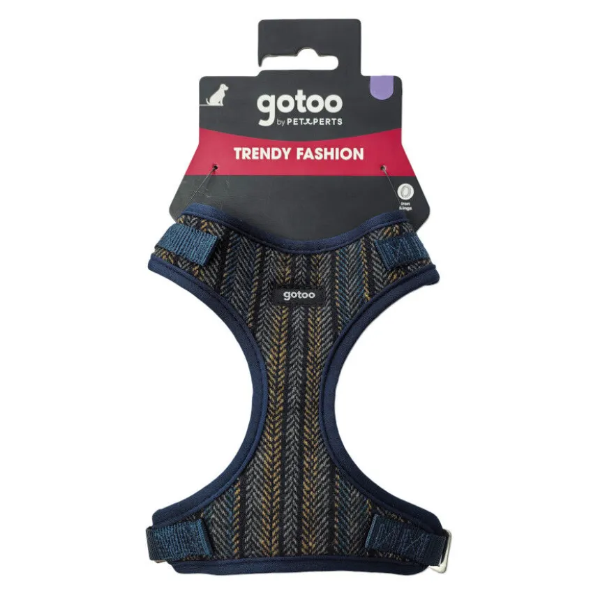 Gotoo Arnés tipo camiseta Tweed azul para perros