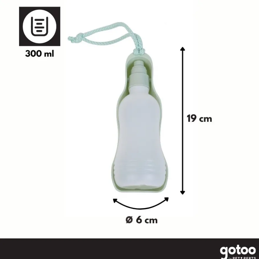 Gotoo Botella Bebedero Portátil de Plástico Verde para perros y gatos
