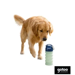 Gotoo Botella Bebedero Portátil de Silicona Azul y Verde para perros y gatos