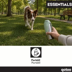 Gotoo Botella Bebedero Portátil de Acero Inoxidable Verde para perros
