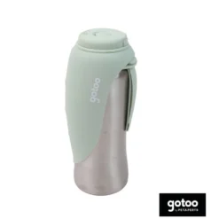 Gotoo Botella Bebedero Portátil de Acero Inoxidable Verde para perros