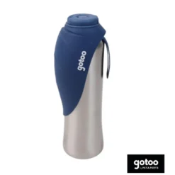 Gotoo Botella Bebedero Portátil de Acero Inoxidable Azul para perros