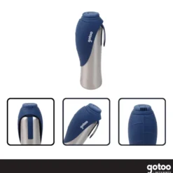 Gotoo Botella Bebedero Portátil de Acero Inoxidable Azul para perros