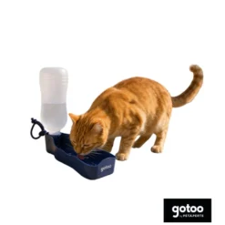 Gotoo Botella Bebedero Portátil de Plástico Azul para perros y gatos