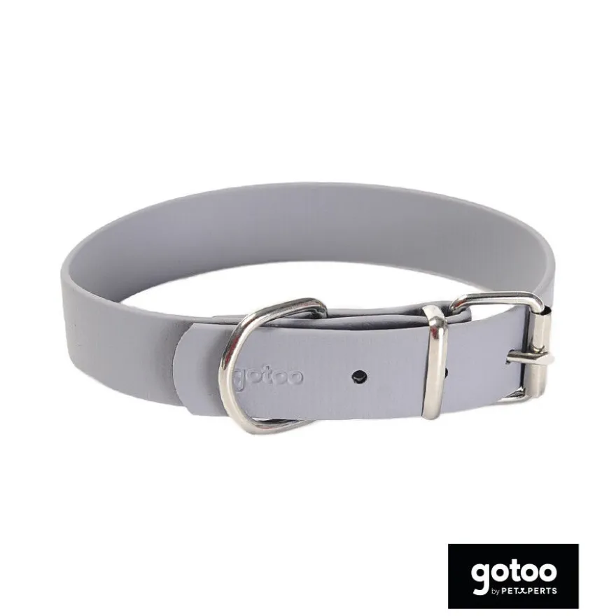 Gotoo Collar Biothane gris para perros