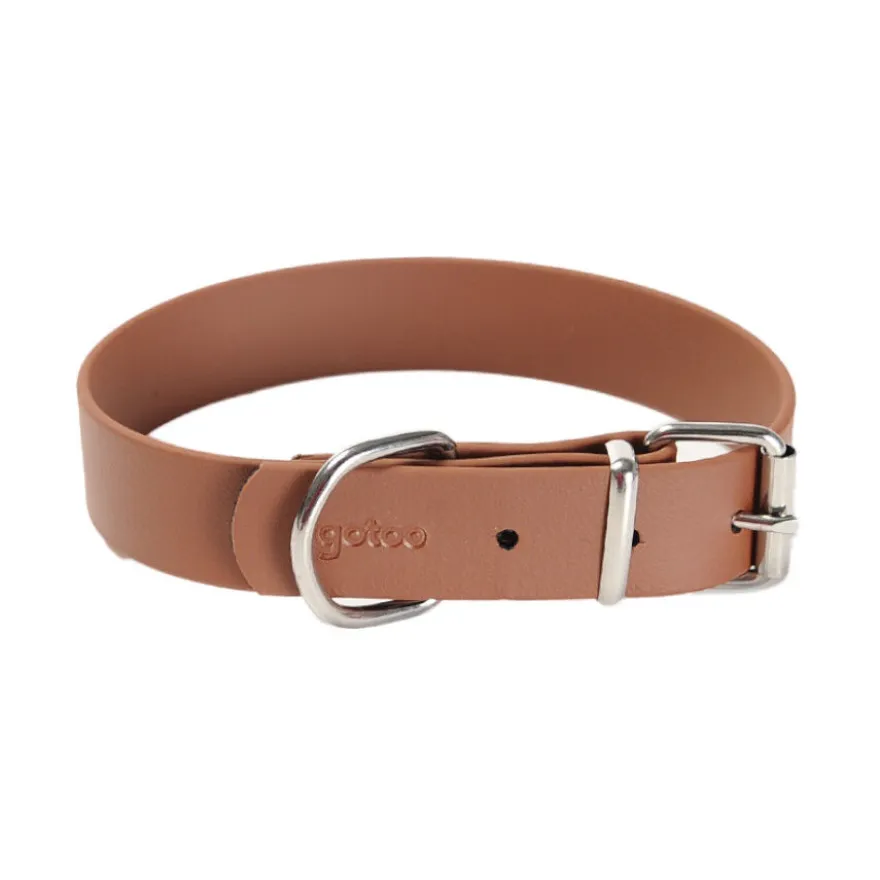Gotoo Collar Biothane marrón para perros