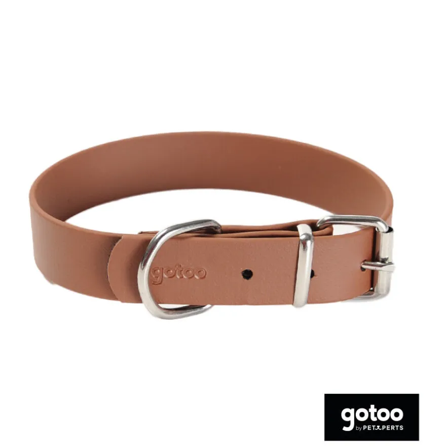 Gotoo Collar Biothane marrón para perros